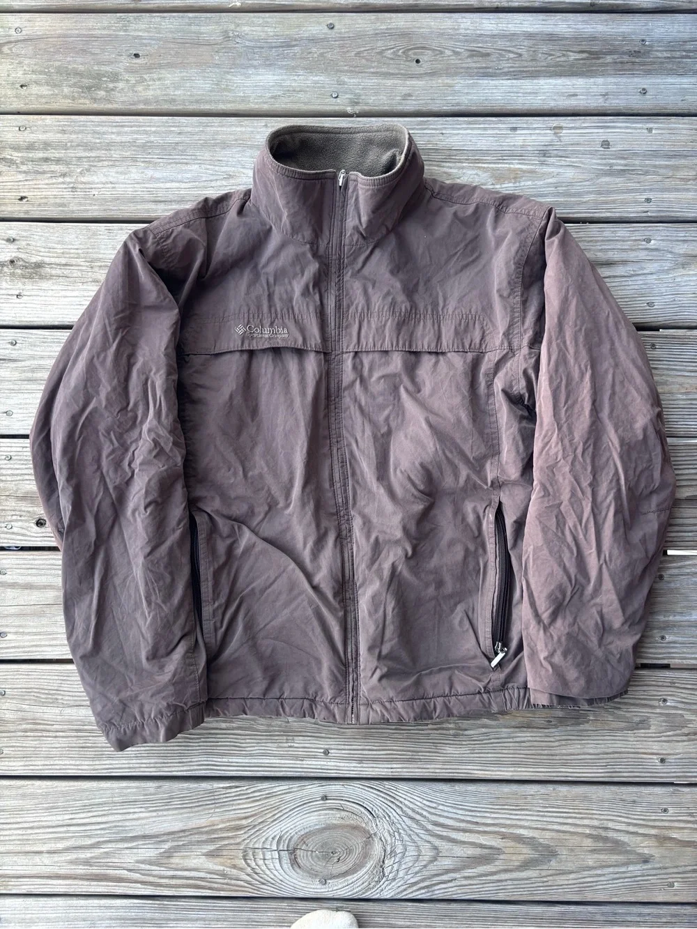 Columbia Men’s Brown Fleece Lined Zip Jacket